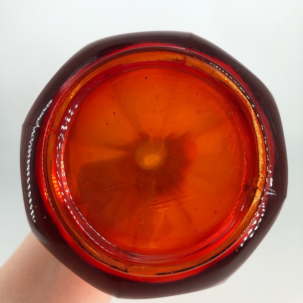Vintage LE Smith Amberina Swung Glass Vase - Picture 8 of 10